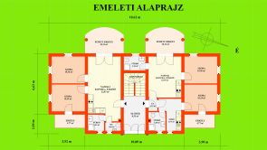 Az emelet kb. 114,26 m2 alapterületű Az emelet kb. 114,26 m2 alapterületű